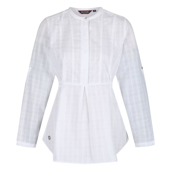 Regatta Damen Bluse Maladee mit langen Ärmeln, hinten zum Binden (Weiß/Dobby) - Image 1