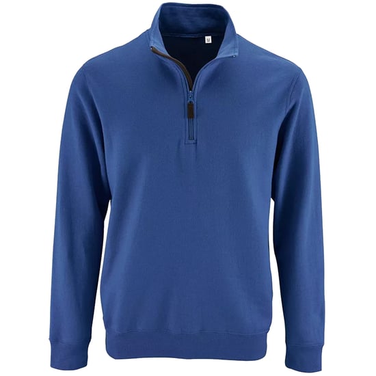 SOLS Herren Stan Kontrast Zip Neck Sweatshirt (Königsblau) - Image 1