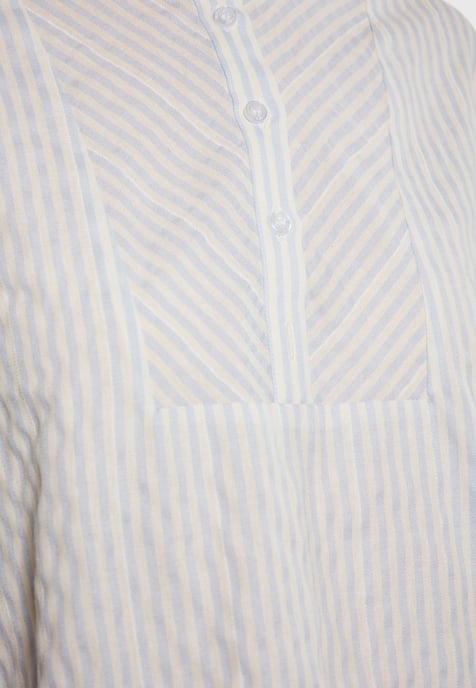 Dreimaster Bluse Damen hellblaues Wollweiß - Image 5