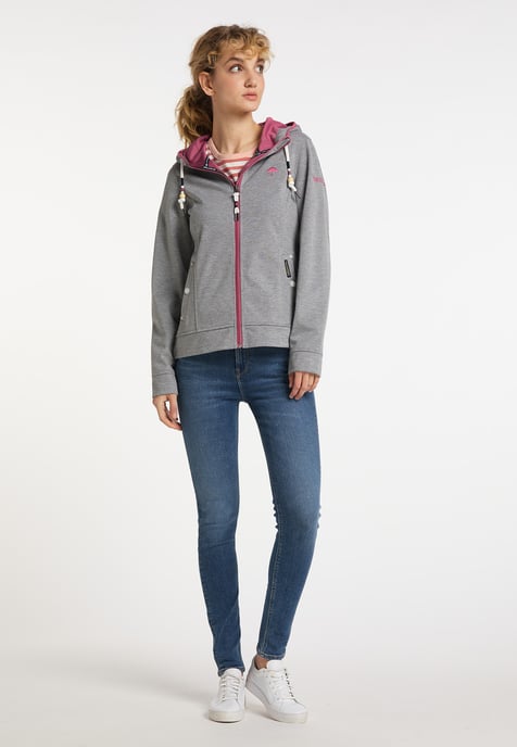 Schmuddelwedda Funktionsjacke Damen grau melange sorbetrot - Image 2