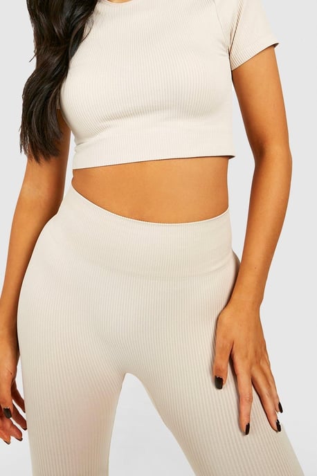 Petite Seamless Rib Leggings - Image 4