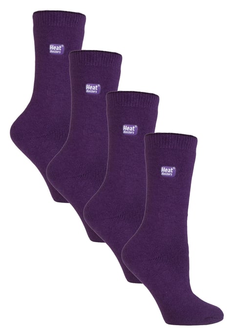 Heat Holders Ultra Lite - 4 Paar Multipack Damen Thermosocken | Ultra dünne warme Socken für Kleid Socken im Winter - lila - Image 1