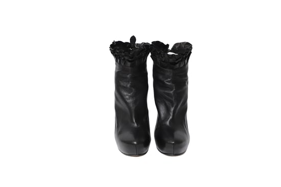 Alaia Rüschenschnürstiefeletten aus schwarzem Leder - Image 2