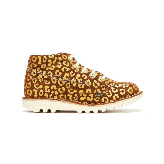 Jungen Mädchen Kickers Kick Hi Leopard Junior Braun / Gold Stiefel - Image 5