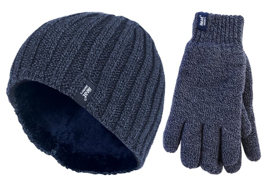 Herren Thermomütze & Handschuh Set für den Winter | Wärmespeicher | Fleece gefüttert - Navy - Image 1