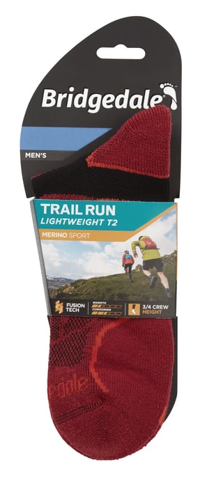 Bridgedale - Leichte Herren Laufsocken aus Merinowolle - Rot - Image 2