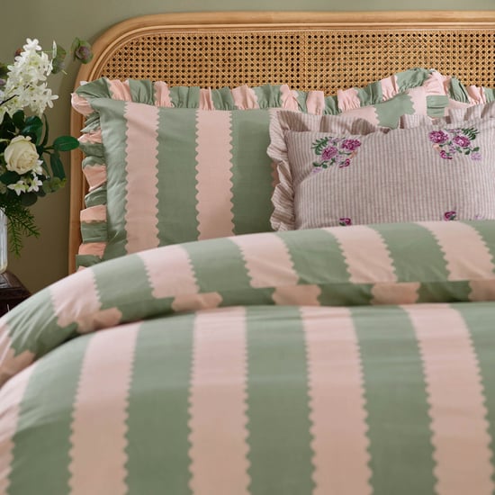 Wylder Birdie Stripe Ruffle Duvet Cover Set