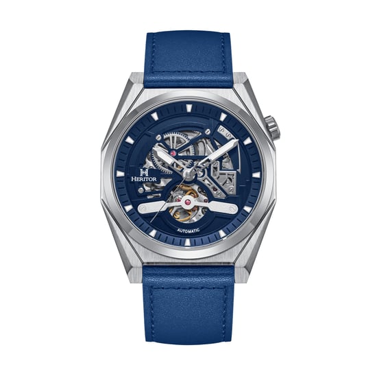 Montre automatique Heritor Amadeus semi-squelette avec bracelet en cuir - Image 1