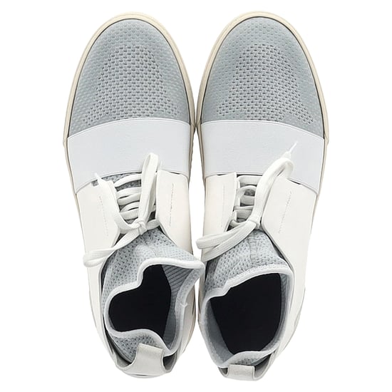 Balenciaga Sock-Style High-Top-Sneaker aus grauem und weißem Polyester und Leder - Image 3