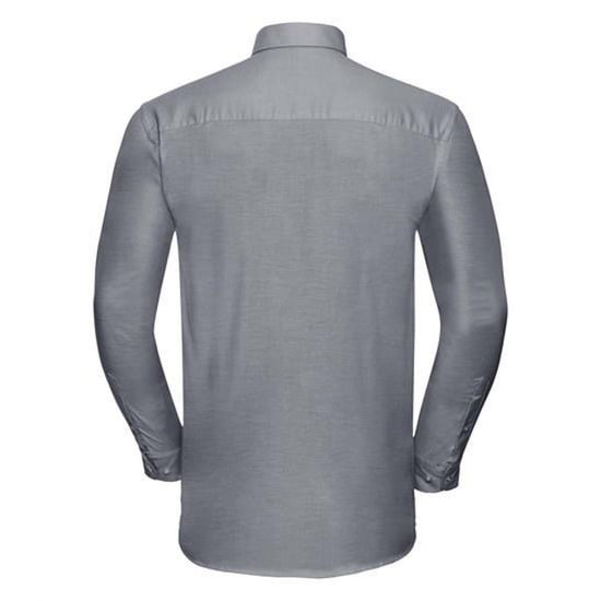 Russell Collection Herren Langarm-Oxfordhemd pflegeleicht (Silbergrau) - Image 2