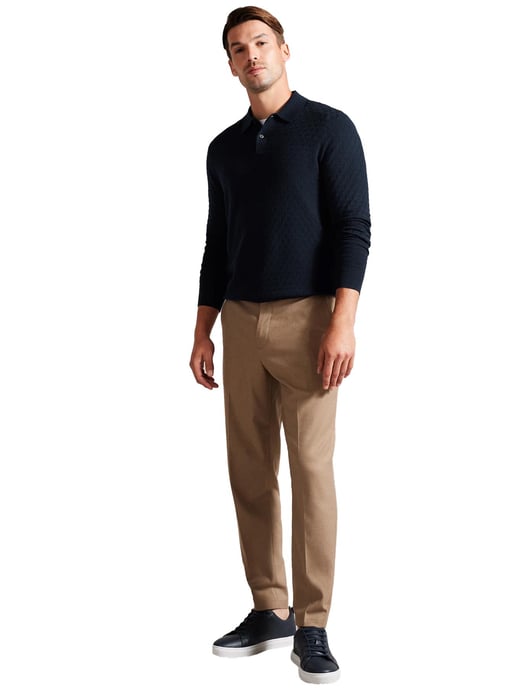 Ted Baker | Mens Long Sleeve Knitted Polo Shirt - Morar
