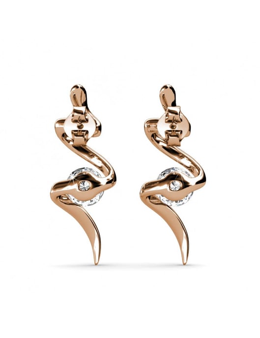 Spiralförmige Ohrringe - Rose Gold und Kristall - Image 4