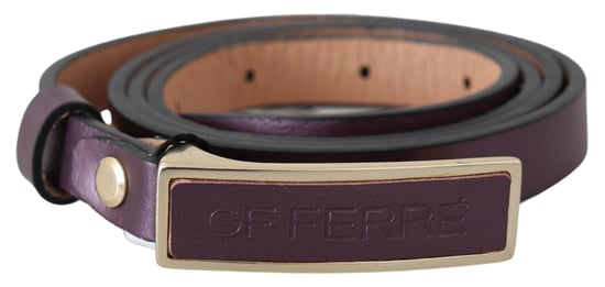GF Ferre Ceinture skinny en cuir avec boucle et logo en or pour femme - Image 3