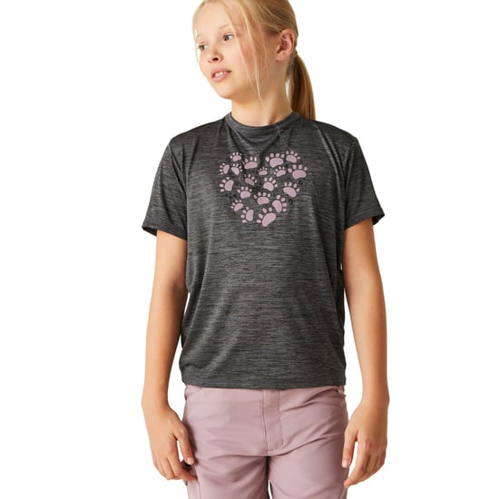 Regatta Childrens/Kids Alvardo VIII Paw Print Marl T-Shirt (Seal Grey)