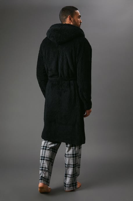 Men's Chunky Sherpa Hooded Robe