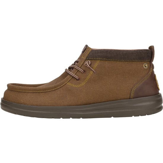 HEYDUDE Wally Mid GripR Canvas Herren Stiefel Dunkelbraun - Image 5