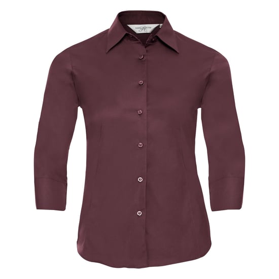 Russell Collection Ladies/Womens 3/4 Sleeve Easy Care Fitted Shirt (Port)