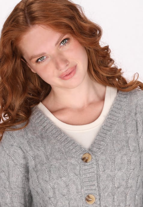Dreimaster Cardigan Damen Grau Melange - Image 5