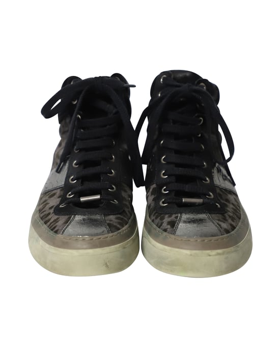 Jimmy Choo Belgravia Leoparden Hohe Sneakers aus mehrfarbigem Leder - Image 2