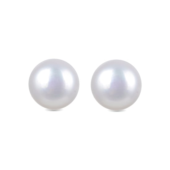 Luxenter Ohrringe, essentiell aus 925er Sterlingsilber und weißer Perle mit rhodinierter Oberfläche - Image 1