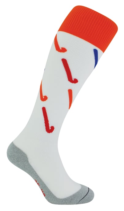 Hockeysocken mit coolem Hockeyschläger-Design | Hingly | Herren & Damen | Ideal für den Sport - Weiß - Image 1