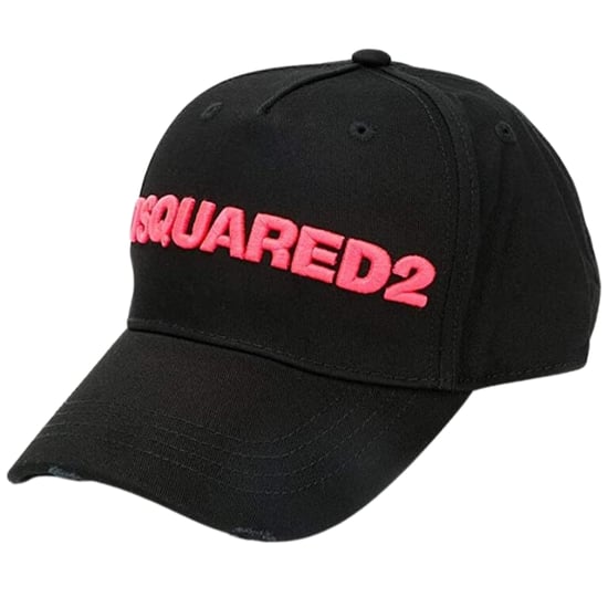 DSQUARED2 Rosa gesticktes Logo Schwarz Cap - Image 1