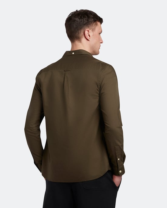 Lyle & Scott Regular Fit Leichtes Oxford-Hemd in Olive - Image 3