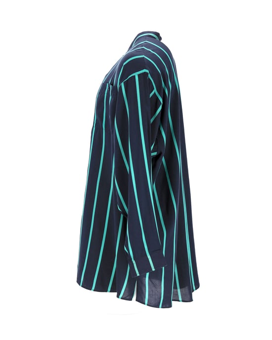 Balenciaga gestreiftes Hemd aus Polyester in Marineblau - Image 2