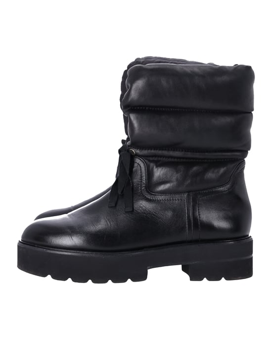 Stuart Weitzman Tyler Gepolsterte Ankle Boots aus schwarzem Leder - Image 2
