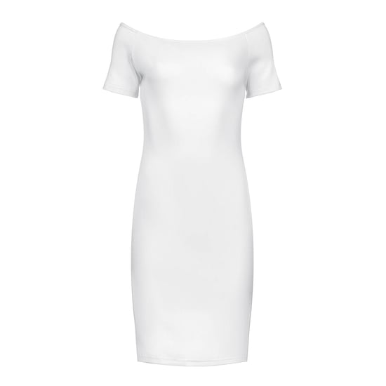 White Off-Shoulder Fitted Dress