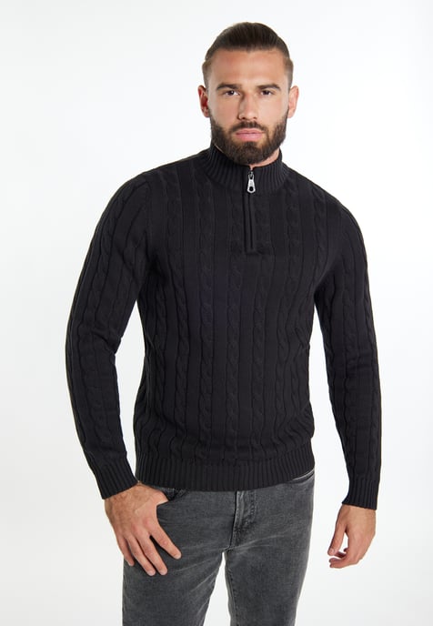 Dreimaster Strickpullover Herren schwarz - Image 3