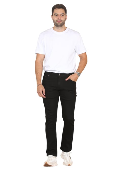 MYT Herren-Jeans mit geradem Bein, Hyper-Stretch-Denim in Schwarz - Image 6