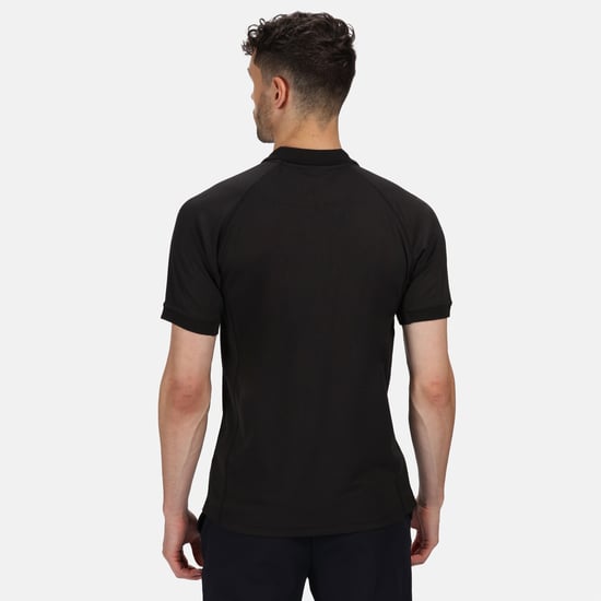 Regatta Professional Mens Coolweave Short Sleeve Polo Shirt (Black)