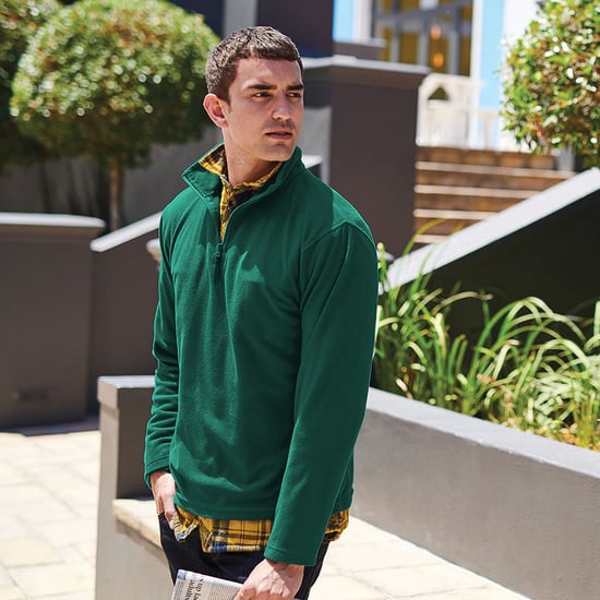 Regatta Mens 170 Series Anti-pill Zip Neck Micro Fleece (Bottle Green)