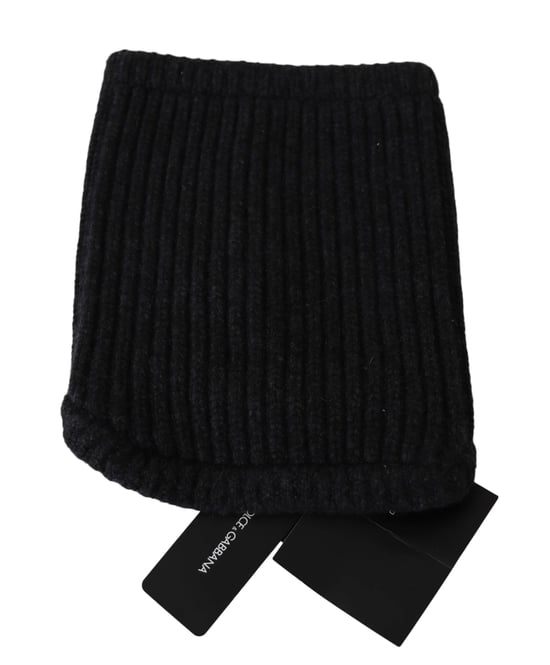 Dolce & Gabbana Schwarze Herren-Balaclava Cashmere Strick-Nackenschal-Mütze - Image 2