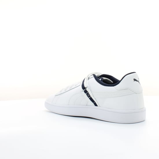 Puma Smash V2 White Leather Mens Lace Up Trainers 366912 02