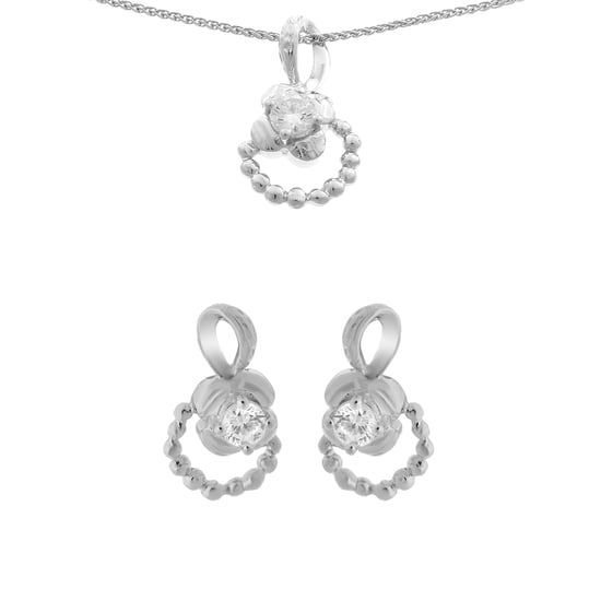 Orphelia Damen 925 Sterling Silber Set: Kettenanhänger + Ohrringe - Silber SET-5236 - Image 1