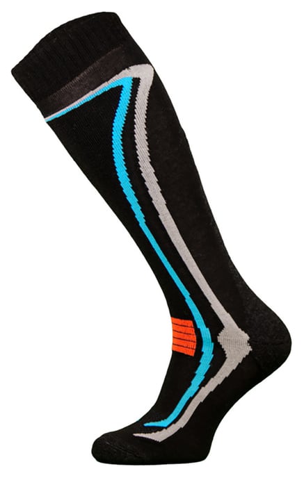 COMODO - Unisex Chaussettes Ski avec Laine Merinos Hautes Longues Genou - Noir - Image 1