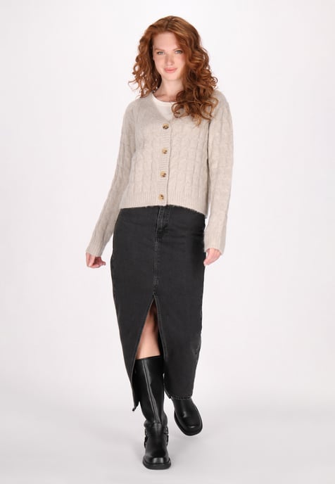 Dreimaster Cardigan Damen Hellbraun Melange - Image 2