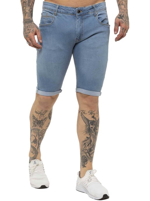 Kruze By Enzo | Herren Skinny Fit Denim Shorts - Image 1