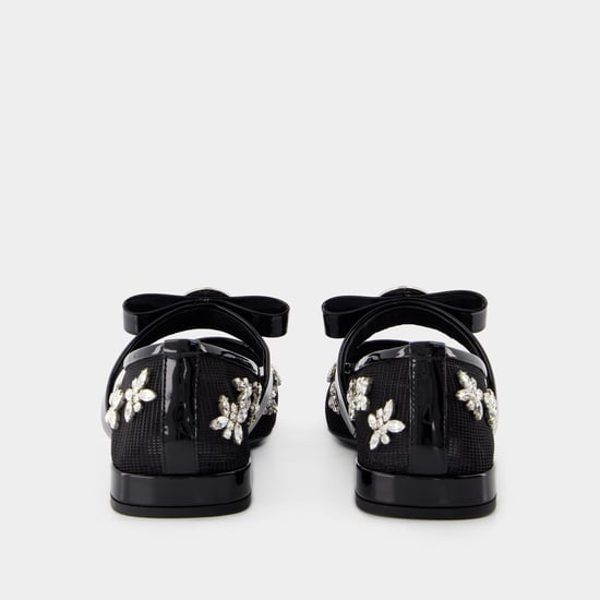 Flache Schuhe Gianni Ribbon - Versace - Leder - Schwarz - Image 2