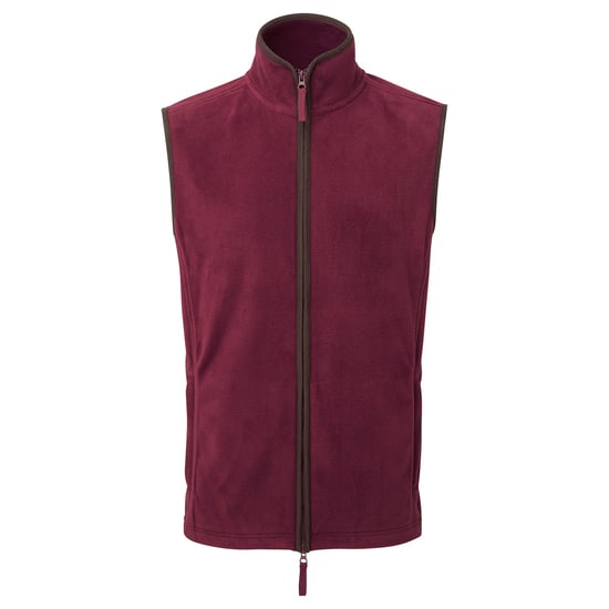 Premier Mens Artisan Fleece-Weste (Burgund/Braun) - Image 1