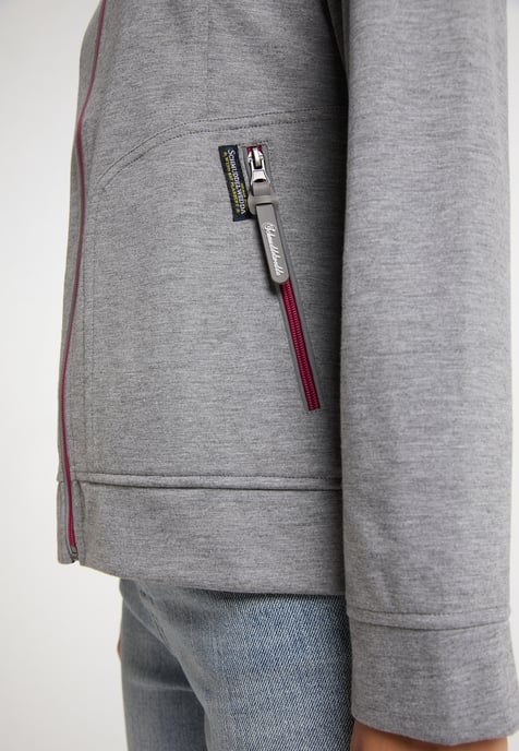 Schmuddelwedda Funktionsjacke Damen Grau Melange Dunkelrosa - Image 5