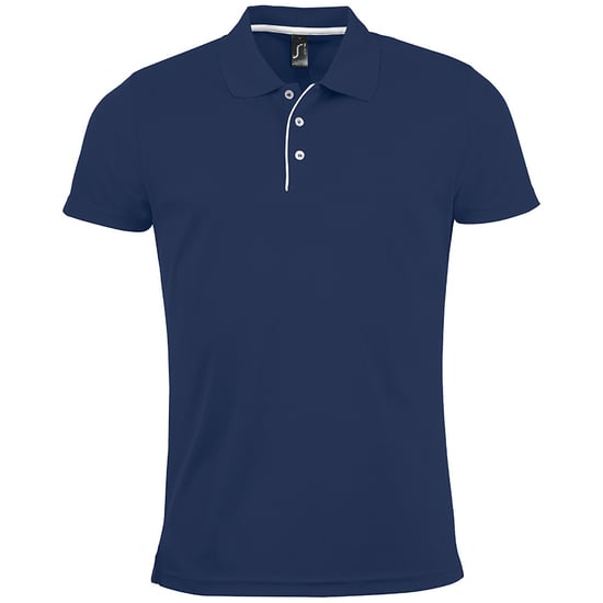 SOLS Mens Performer Kurzarm-Pique-Poloshirt (French Navy) - Image 2