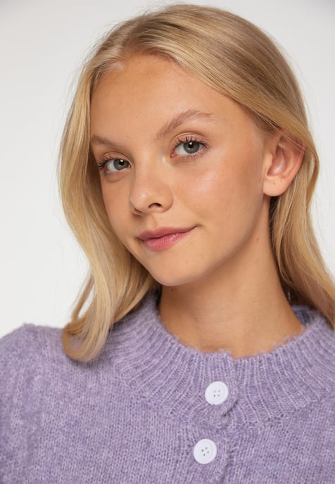 Mymo Strickjacke Damen Lila Melange - Image 5