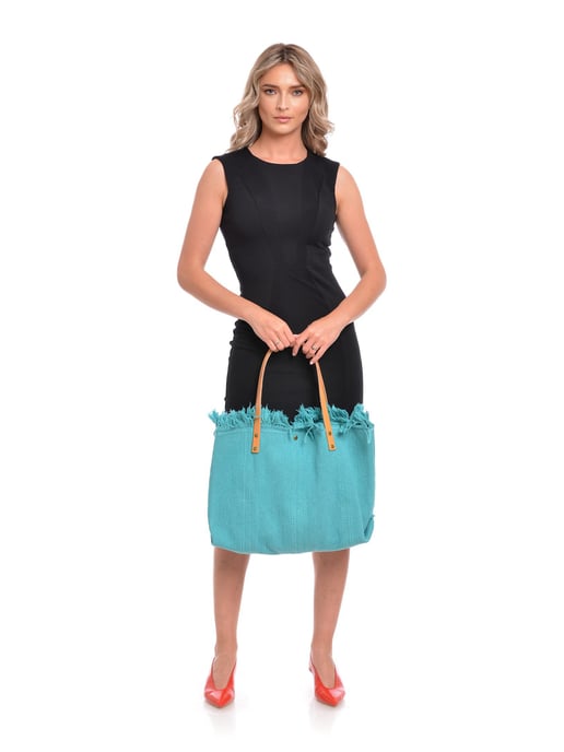 Renata Corsi SS22 RC 601T Turquoise Cuir de vachette Sac - Image 5