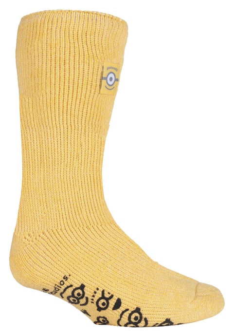 Wärmehalter - Kinder-Charakter rutschfeste 2.3 TOG Winter warme thermische Pantoffel Socken mit Greifern - Minions - Image 1