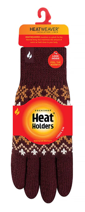 Heat Holders - Ladies Soft Thermal Gloves - Wein - Image 2