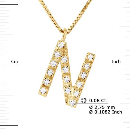 DIADEMA - Necklace with Diamonds - N - Yellow Gold