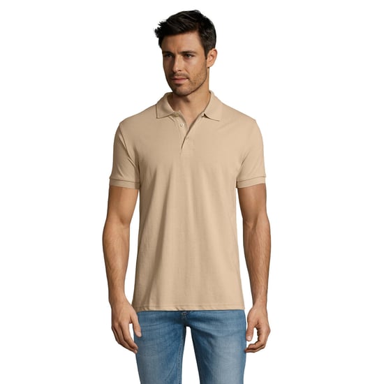SOLs Mens Prime Pique Plain Kurzarm-Poloshirt (Sand) - Image 4